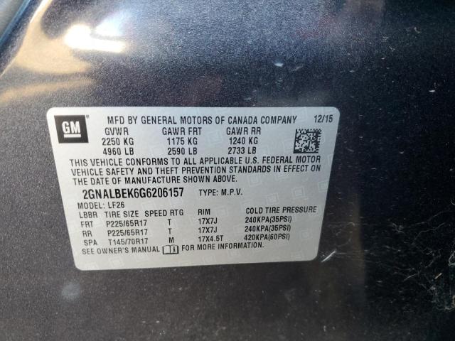 Photo 12 VIN: 2GNALBEK6G6206157 - CHEVROLET EQUINOX LS 