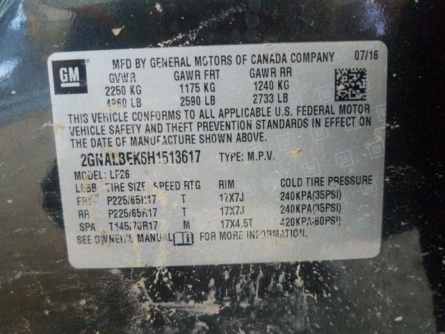 Photo 9 VIN: 2GNALBEK6H1513617 - CHEVROLET EQUINOX LS 