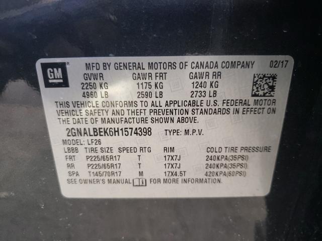 Photo 9 VIN: 2GNALBEK6H1574398 - CHEVROLET EQUINOX LS 