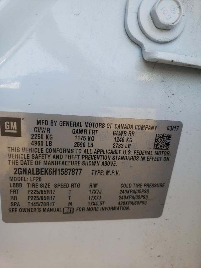 Photo 9 VIN: 2GNALBEK6H1587877 - CHEVROLET EQUINOX LS 