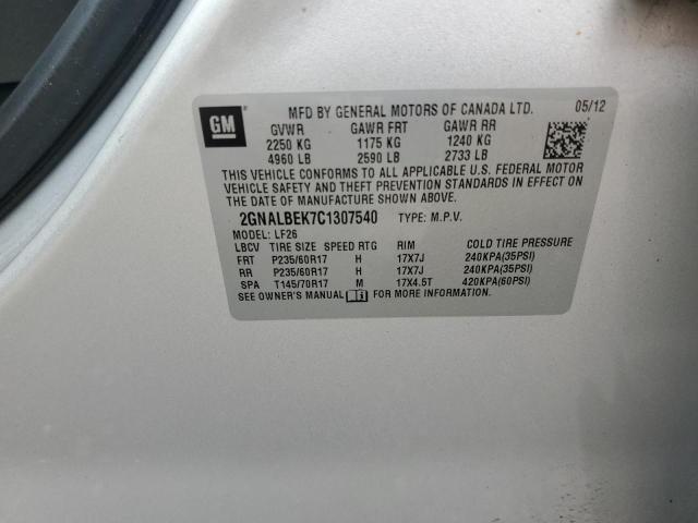 Photo 12 VIN: 2GNALBEK7C1307540 - CHEVROLET EQUINOX 