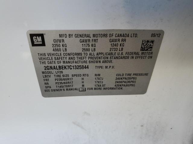 Photo 9 VIN: 2GNALBEK7C1325844 - CHEVROLET EQUINOX LS 