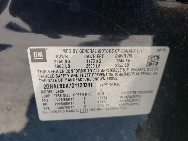 Photo 9 VIN: 2GNALBEK7D1120381 - CHEVROLET EQUINOX LS 