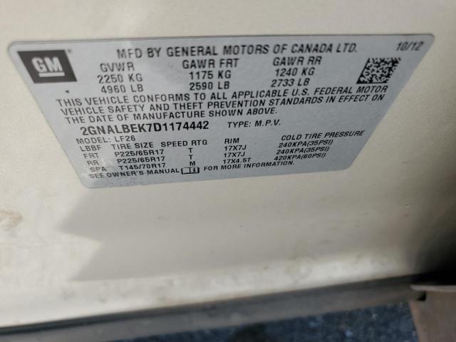 Photo 12 VIN: 2GNALBEK7D1174442 - CHEVROLET EQUINOX LS 