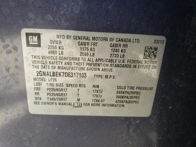 Photo 12 VIN: 2GNALBEK7D6317103 - CHEVROLET EQUINOX LS 