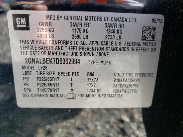 Photo 9 VIN: 2GNALBEK7D6362994 - CHEVROLET EQUINOX LS 