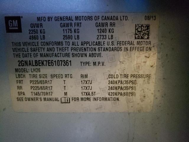 Photo 12 VIN: 2GNALBEK7E6107361 - CHEVROLET EQUINOX LT 