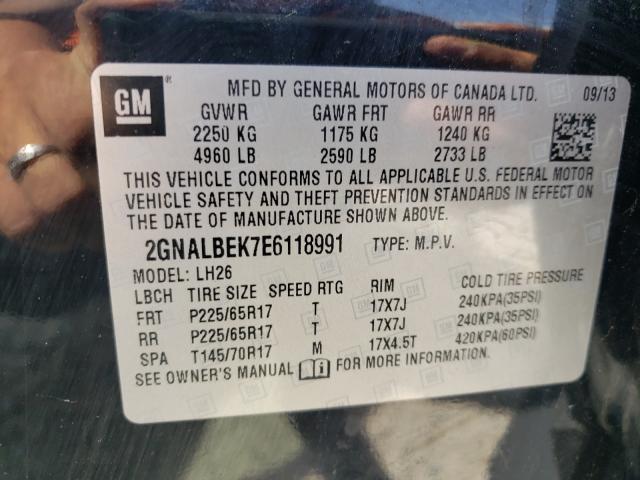 Photo 9 VIN: 2GNALBEK7E6118991 - CHEVROLET EQUINOX LT 