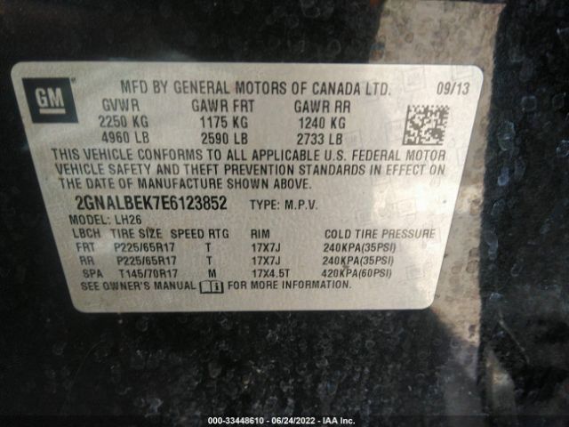 Photo 8 VIN: 2GNALBEK7E6123852 - CHEVROLET EQUINOX 