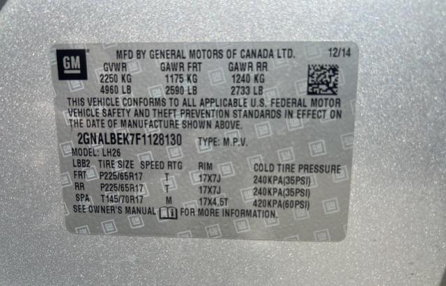 Photo 9 VIN: 2GNALBEK7F1128130 - CHEVROLET EQUINOX 