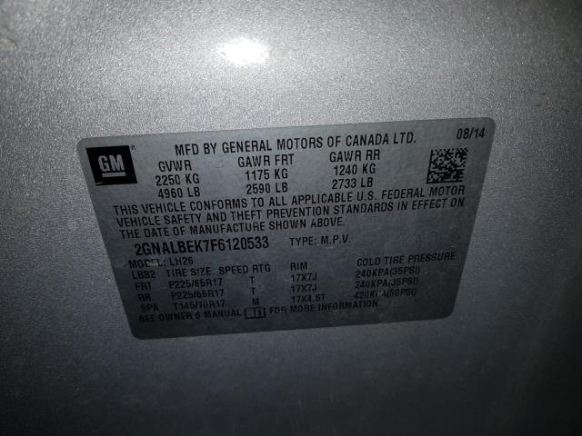 Photo 9 VIN: 2GNALBEK7F6120533 - CHEVROLET EQUINOX LT 