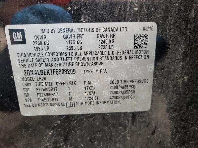 Photo 9 VIN: 2GNALBEK7F6308209 - CHEVROLET EQUINOX LT 