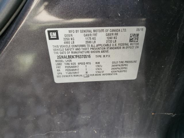 Photo 9 VIN: 2GNALBEK7F6370516 - CHEVROLET EQUINOX LT 