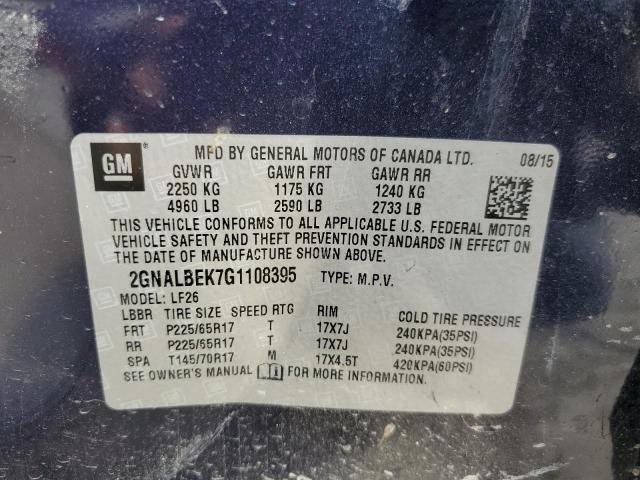 Photo 11 VIN: 2GNALBEK7G1108395 - CHEVROLET EQUINOX LS 