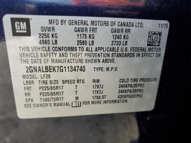 Photo 12 VIN: 2GNALBEK7G1134740 - CHEVROLET EQUINOX LS 