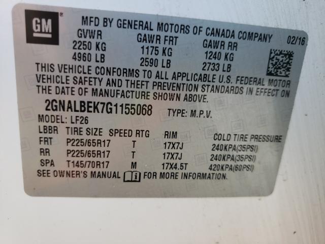 Photo 9 VIN: 2GNALBEK7G1155068 - CHEVROLET EQUINOX LS 