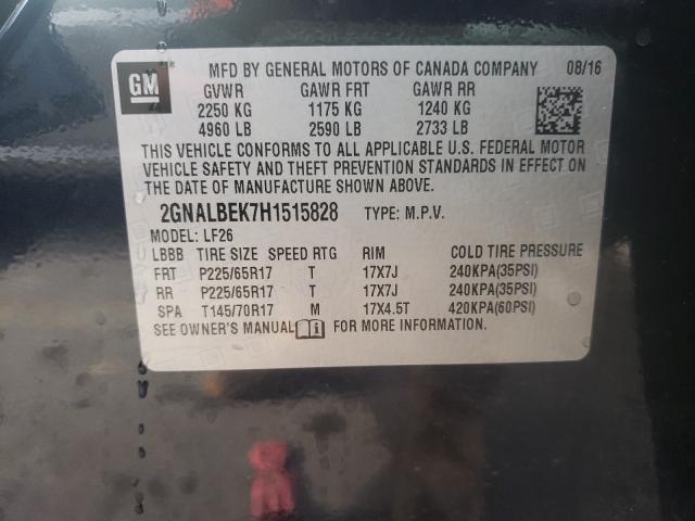 Photo 9 VIN: 2GNALBEK7H1515828 - CHEVROLET EQUINOX LS 