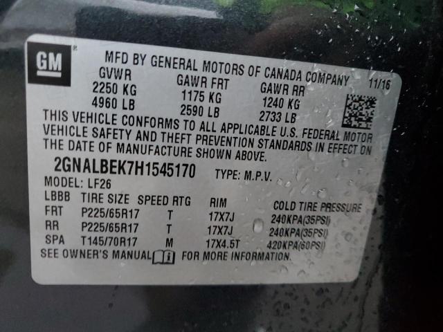 Photo 12 VIN: 2GNALBEK7H1545170 - CHEVROLET EQUINOX LS 