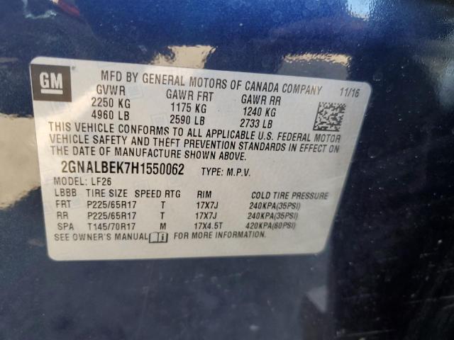 Photo 9 VIN: 2GNALBEK7H1550062 - CHEVROLET EQUINOX LS 