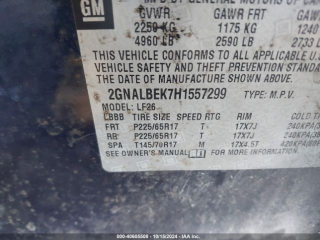 Photo 8 VIN: 2GNALBEK7H1557299 - CHEVROLET EQUINOX 