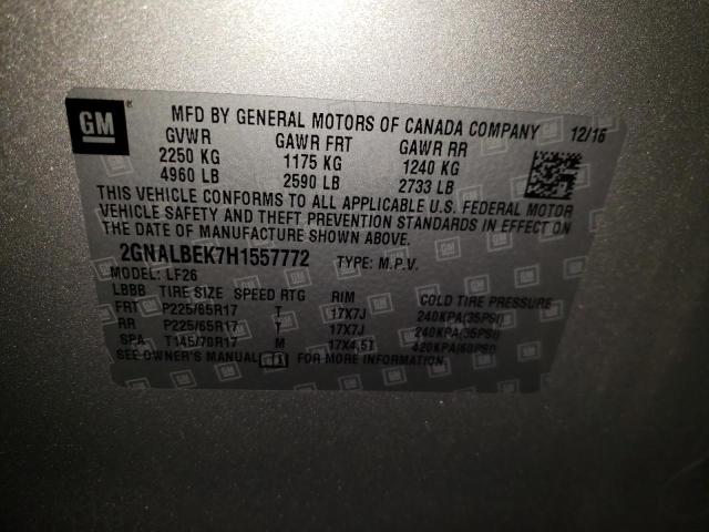 Photo 9 VIN: 2GNALBEK7H1557772 - CHEVROLET EQUINOX LS 