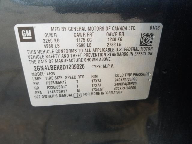 Photo 9 VIN: 2GNALBEK8D1209926 - CHEVROLET EQUINOX LS 