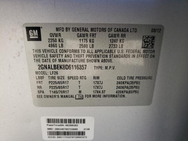 Photo 12 VIN: 2GNALBEK8D6116357 - CHEVROLET EQUINOX LS 