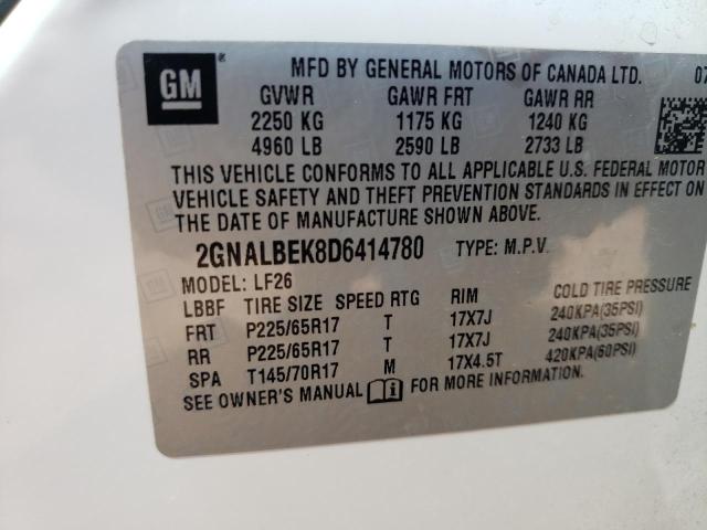 Photo 11 VIN: 2GNALBEK8D6414780 - CHEVROLET EQUINOX 