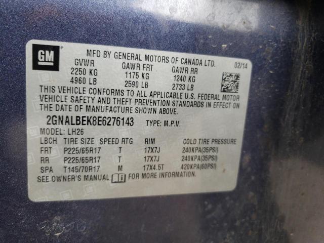 Photo 12 VIN: 2GNALBEK8E6276143 - CHEVROLET EQUINOX LT 