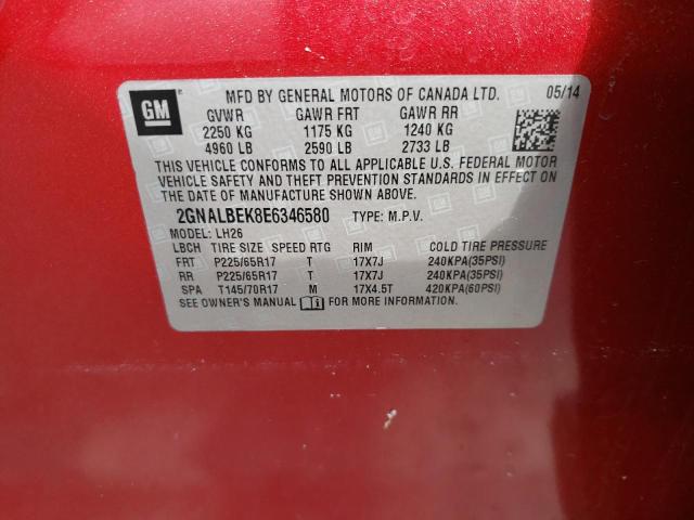 Photo 9 VIN: 2GNALBEK8E6346580 - CHEVROLET EQUINOX LT 