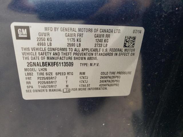 Photo 11 VIN: 2GNALBEK8F6113509 - CHEVROLET EQUINOX LT 