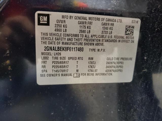 Photo 12 VIN: 2GNALBEK8F6117480 - CHEVROLET EQUINOX LT 