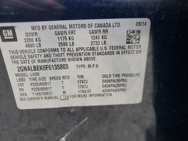 Photo 9 VIN: 2GNALBEK8F6135803 - CHEVROLET EQUINOX LT 