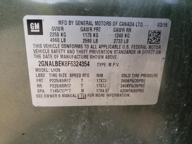 Photo 12 VIN: 2GNALBEK8F6324354 - CHEVROLET EQUINOX LT 