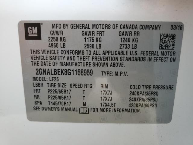 Photo 11 VIN: 2GNALBEK8G1168959 - CHEVROLET EQUINOX 