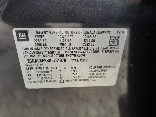 Photo 9 VIN: 2GNALBEK8G6261970 - CHEVROLET EQUINOX LS 