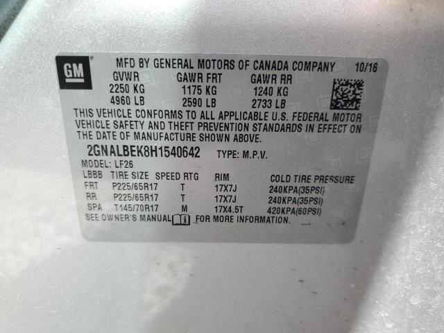 Photo 12 VIN: 2GNALBEK8H1540642 - CHEVROLET EQUINOX 