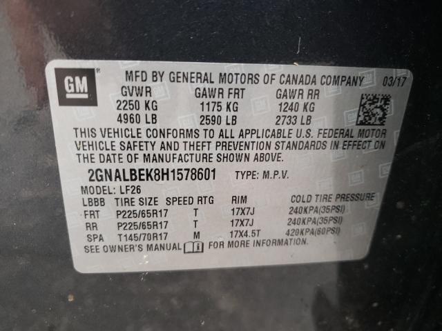 Photo 9 VIN: 2GNALBEK8H1578601 - CHEVROLET EQUINOX LS 