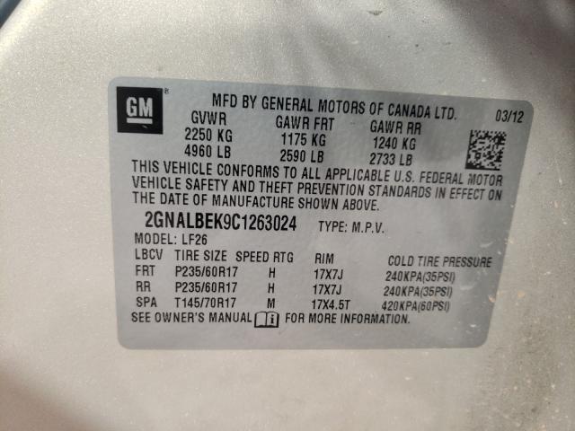 Photo 9 VIN: 2GNALBEK9C1263024 - CHEVROLET EQUINOX LS 