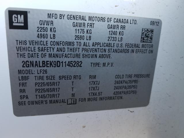 Photo 9 VIN: 2GNALBEK9D1145282 - CHEVROLET EQUINOX LS 