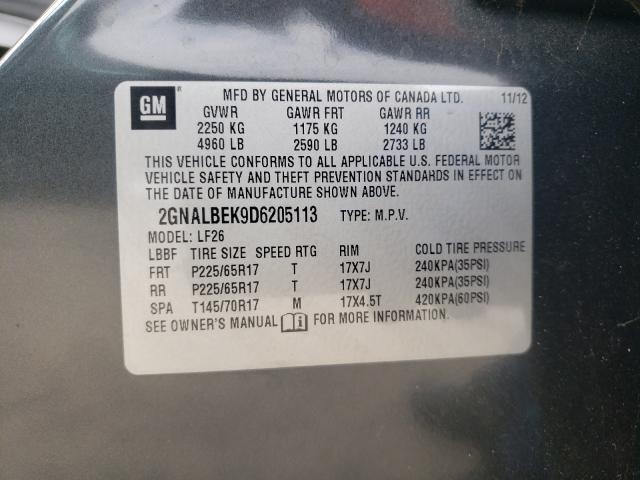 Photo 9 VIN: 2GNALBEK9D6205113 - CHEVROLET EQUINOX LS 