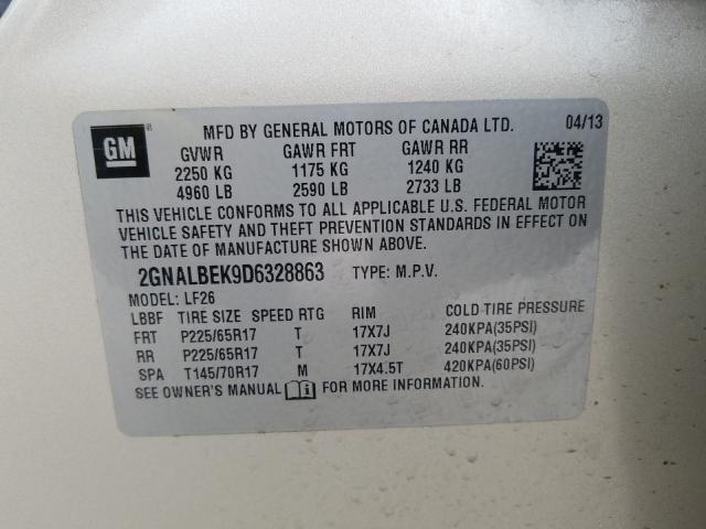 Photo 9 VIN: 2GNALBEK9D6328863 - CHEVROLET EQUINOX LS 