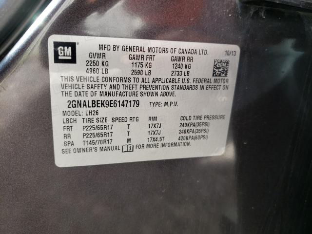 Photo 9 VIN: 2GNALBEK9E6147179 - CHEVROLET EQUINOX LT 