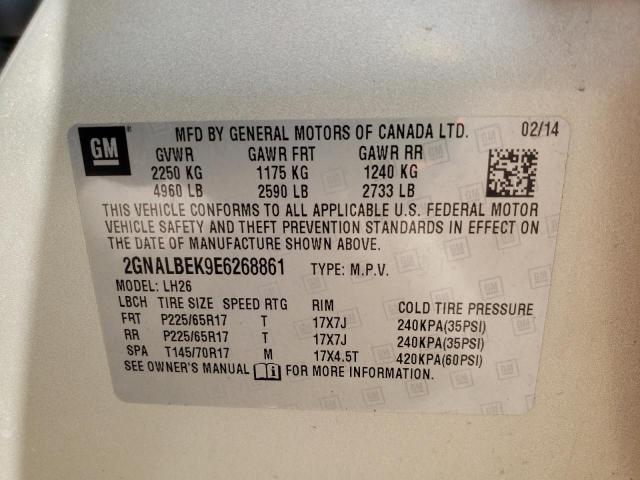 Photo 9 VIN: 2GNALBEK9E6268861 - CHEVROLET EQUINOX LT 