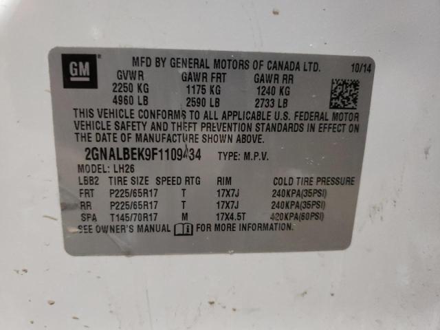 Photo 12 VIN: 2GNALBEK9F1109434 - CHEVROLET EQUINOX 