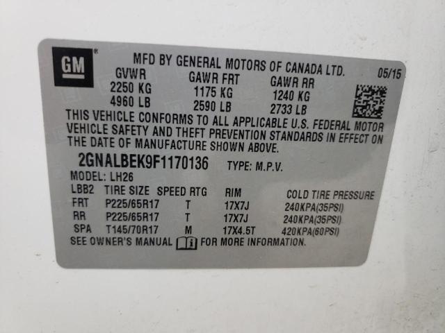 Photo 13 VIN: 2GNALBEK9F1170136 - CHEVROLET EQUINOX LT 
