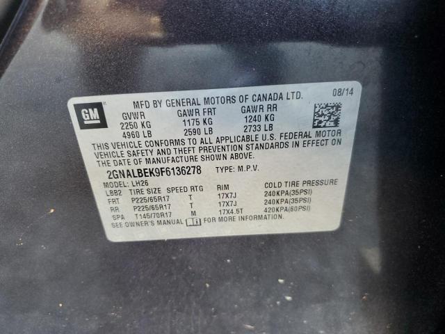 Photo 12 VIN: 2GNALBEK9F6136278 - CHEVROLET EQUINOX LT 