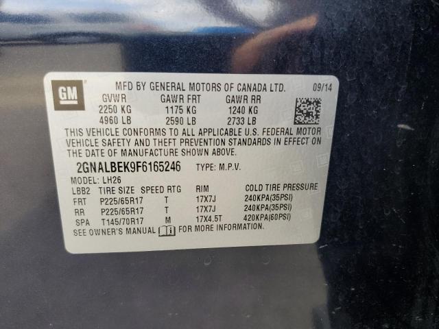 Photo 12 VIN: 2GNALBEK9F6165246 - CHEVROLET EQUINOX LT 