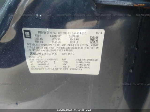 Photo 8 VIN: 2GNALBEK9F6177137 - CHEVROLET EQUINOX 