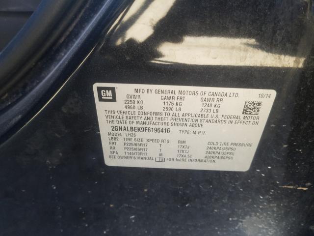 Photo 9 VIN: 2GNALBEK9F6196416 - CHEVROLET EQUINOX LT 